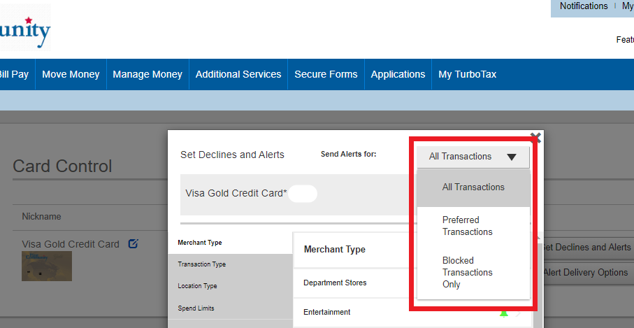 Card Control - All Transactions